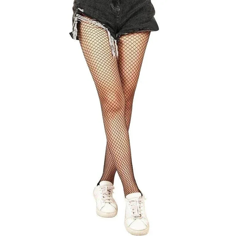 Rauten-Mesh-Strumpfhose mit offenen Maschen, hellbeige, bis zum Fuß