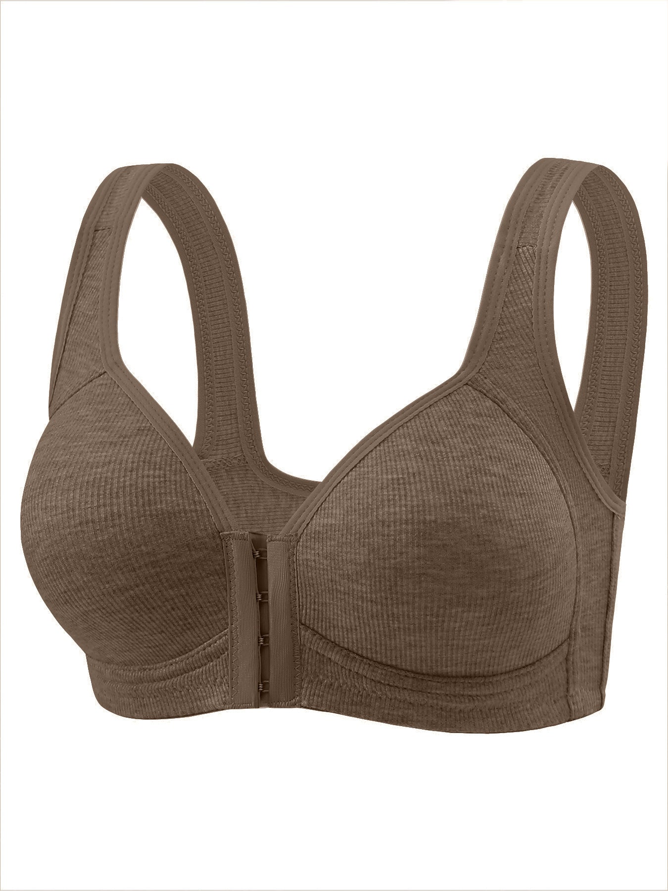 Full Cup Inner Without Steel Ring Wide Shoulder Vest Type Front Closure Bra