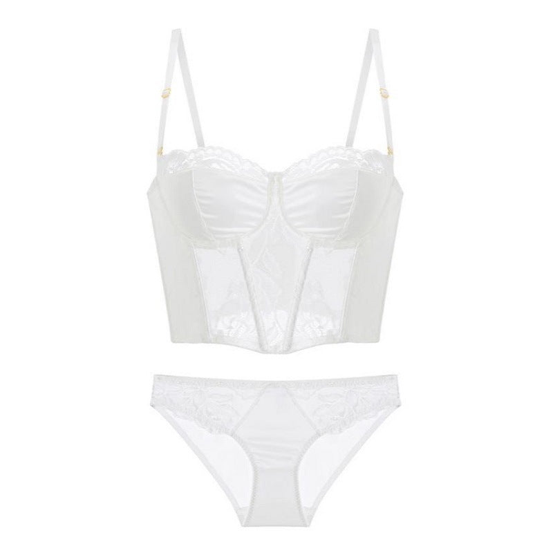 Tank Top Bra Set Push Up Soft Underwire Women's French Lace