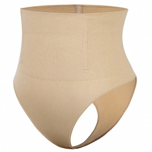 Seamless shapewear thong one-piece molded high waisted compression thong fish bone soft support compression underwear