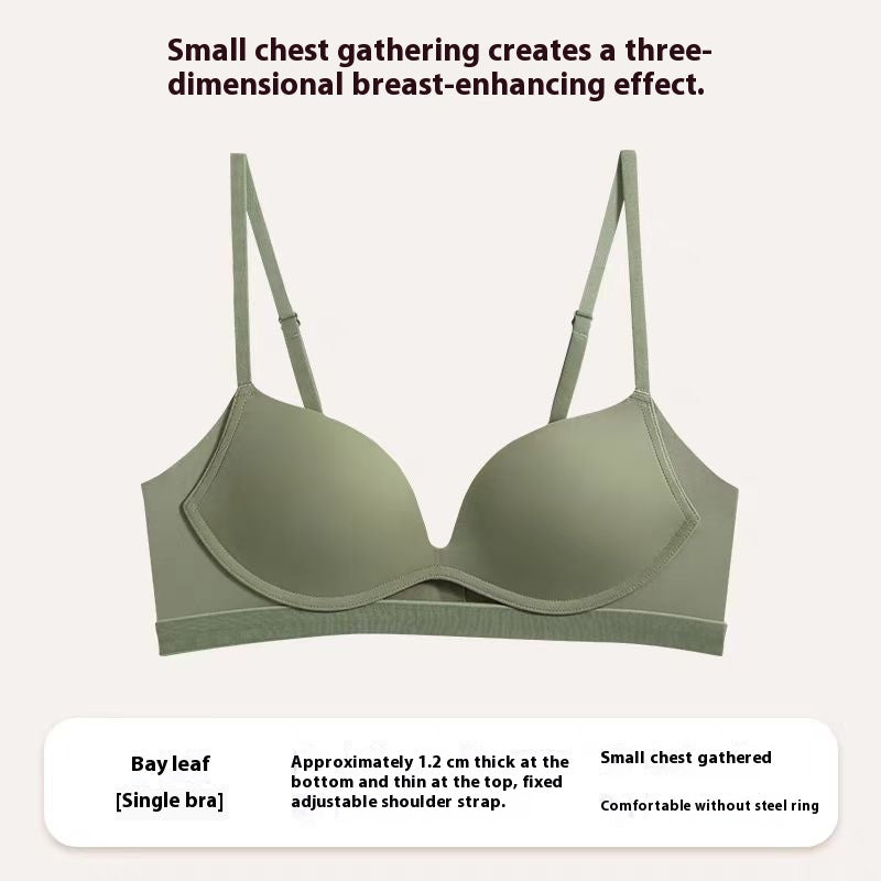 Glossy Surface Without A Scratch Nude Feel Women Without Steel Ring Small Breast Push Up Underwear