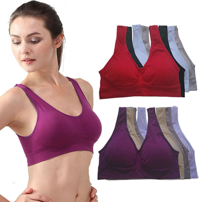 Womens Sport Bra Fitness Yoga Running Vest Underwear Padded Crop Tops Underwear 7 Colors No Wire rim Bras