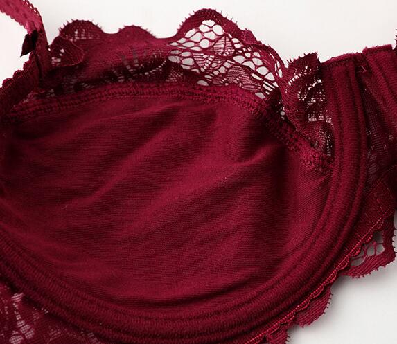 Sexy Bra Ultrathin Underwear Set Plus Size C D Cup Women Transparent Bra Sets Lace Embroidery Lingerie Gray Brassiere