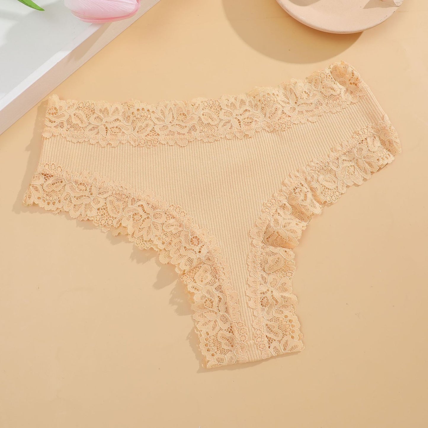 5PCS Set Women Lace Seamless Cotton Panties Sexy Brazilian P