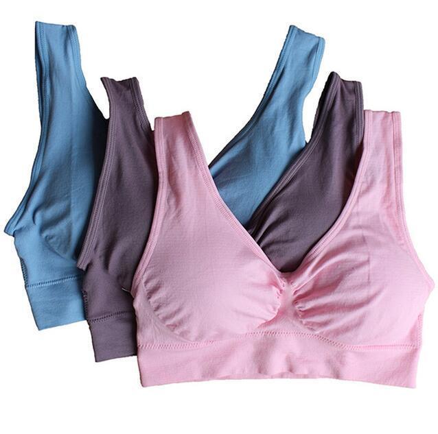 Seamless Push-Up Bra, pink front with mixed color seamless racerback