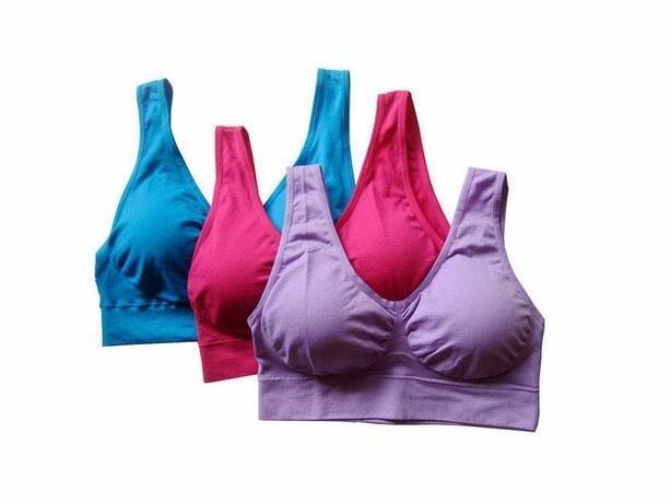 Seamless Push-Up Bra set: blue, magenta, lavender, with seamless cups