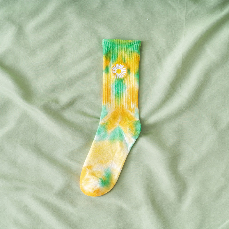 Tie-Dye Style Small Daisy Stockings Stockings