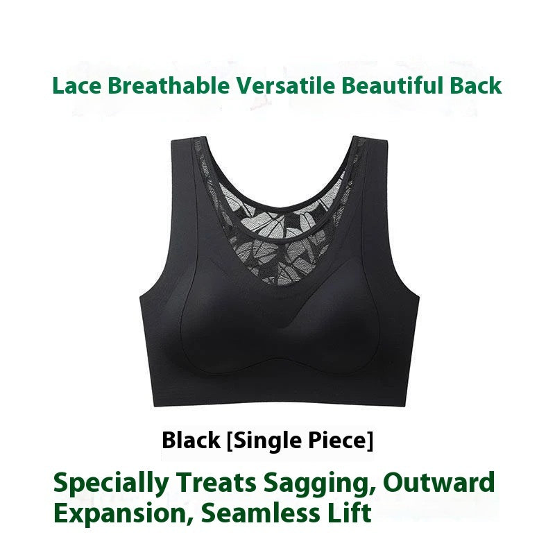 Traceless Lace Plus Size Sports Bra Women Push-up Anti-sagging