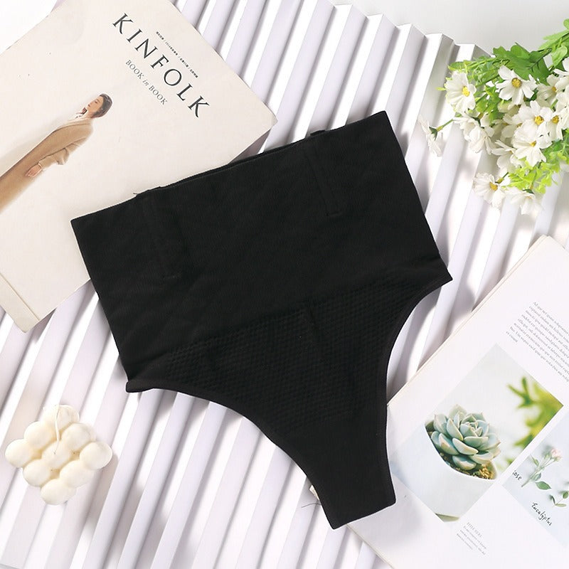 Seamless shapewear thong one-piece molded high waisted compression thong fish bone soft support compression underwear