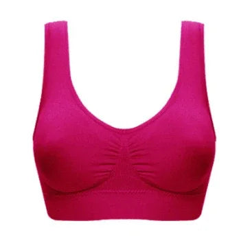 Seamless Push-Up Bra, hot pink with U-neck and smooth cup seams