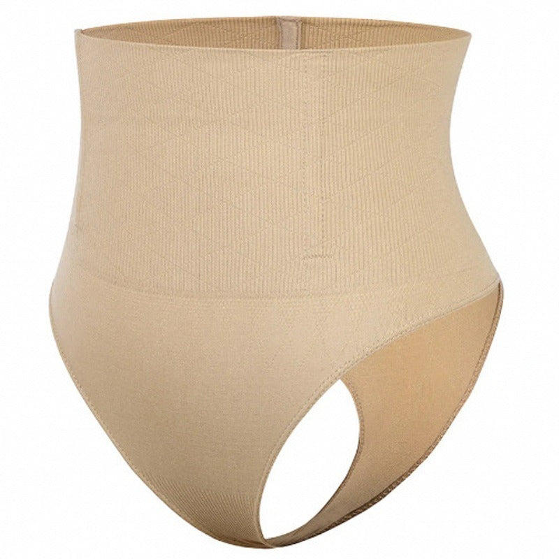 Seamless shapewear thong one-piece molded high waisted compression thong fish bone soft support compression underwear