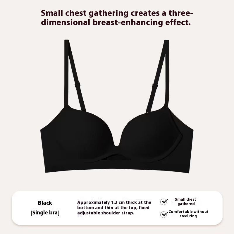 Glossy Surface Without A Scratch Nude Feel Women Without Steel Ring Small Breast Push Up Underwear