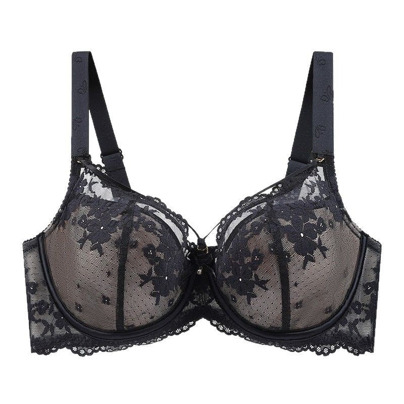 Sexy Lace Has Steel Ring Big Breast Small Push-up Adjustable Plus Size Bra