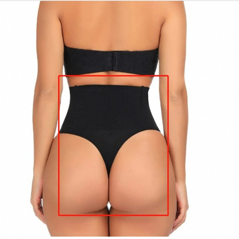 Seamless shapewear thong one-piece molded high waisted compression thong fish bone soft support compression underwear