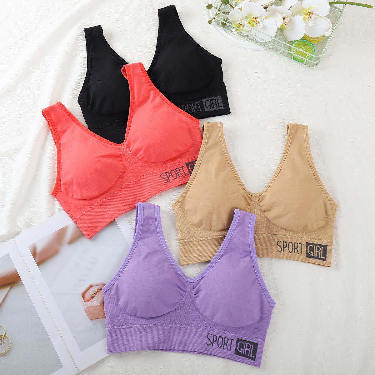 Vest Yoga Sports Underwear Women's Running Push Up Without Steel Ring