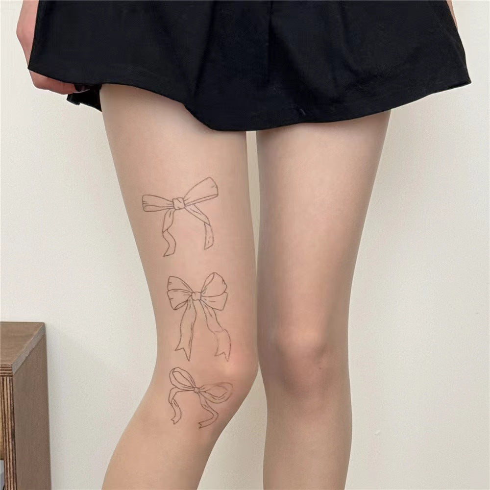 Women's Thin Stockings Printed Bow Stockings
