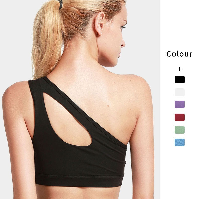 Sports Bra Anti-Shock High-Intensity Single Shoulder Yoga Fitness Vest